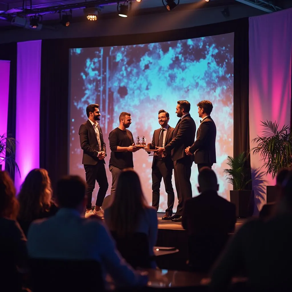 Team receiving industry award
